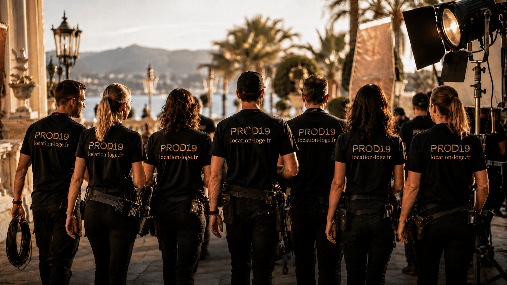 Équipe PROD 19 sur un tournage de production audiovisuelle